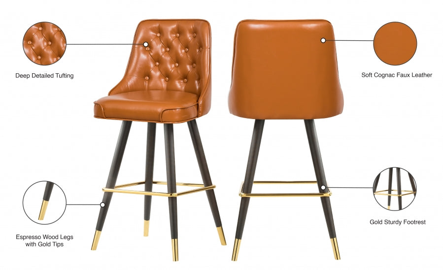 Portnoy Faux Leather Bar | Counter Stool SKU: 908Cognac-C