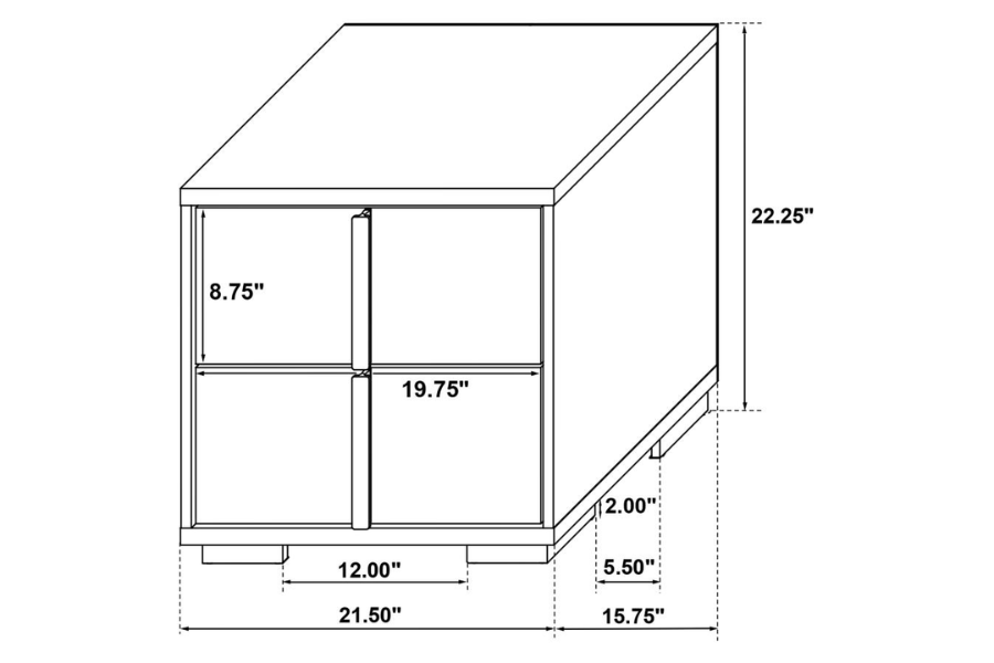 Juego de dormitorio Marceline Eastern King de 4 piezas, color negro 222831KE-S4