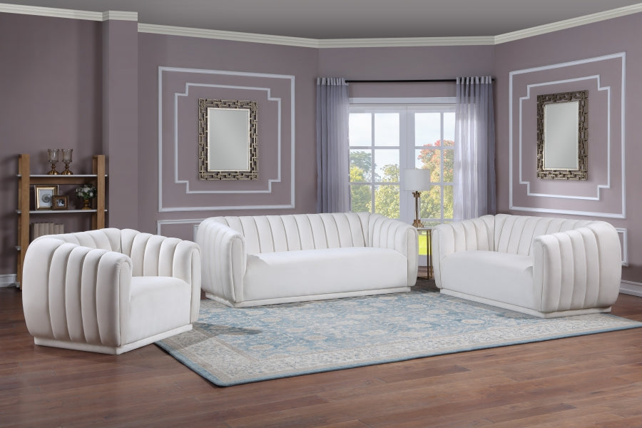 Dixie Velvet Sofa SKU: 674Cream-S