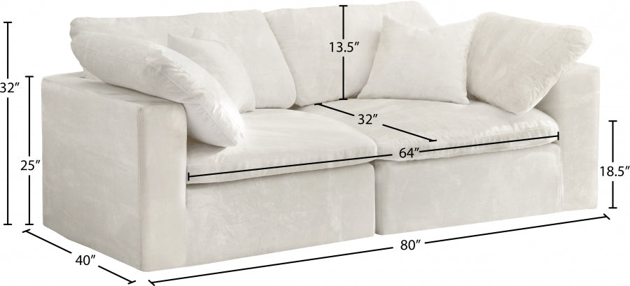 Cozy Velvet Comfort Modular Sofa SKU: 634Grey-S80