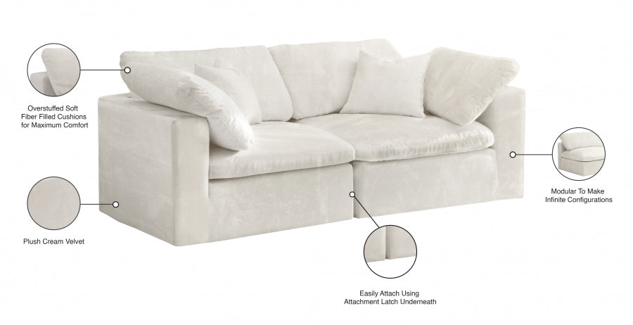 Cozy Velvet Comfort Modular Sofa SKU: 634Grey-S80