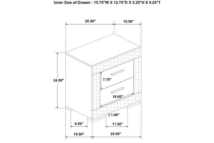 Juego de dormitorio Ives Eastern King de 4 piezas en blanco de alto brillo 224941KE-S4 Próximamente