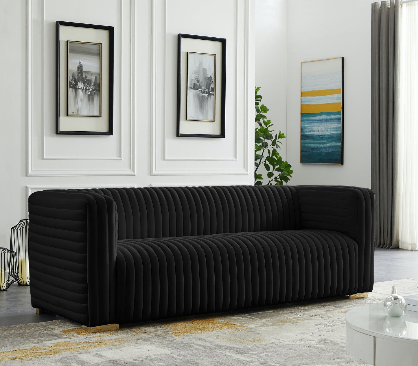 Ravish Velvet Sofa SKU: 640Pink-S