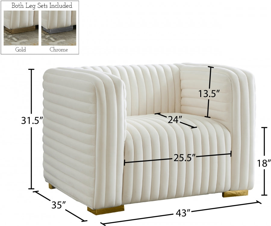Ravish Velvet Chair SKU: 640Grey-C