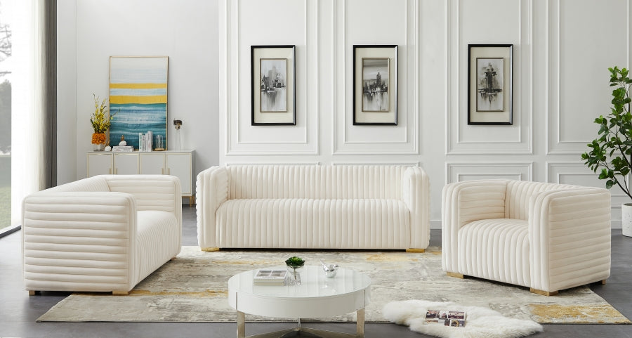 Ravish Velvet Loveseat SKU: 640Cream-L