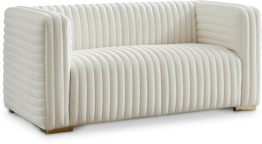Ravish Velvet Loveseat SKU: 640Cream-L