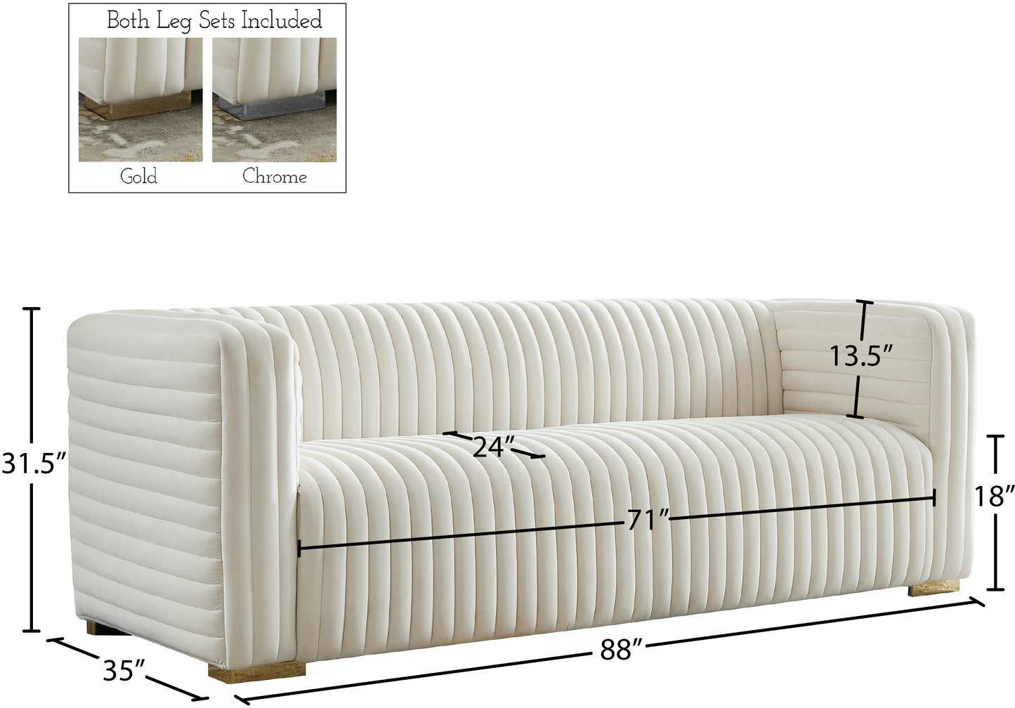 Ravish Velvet Sofa SKU: 640Pink-S