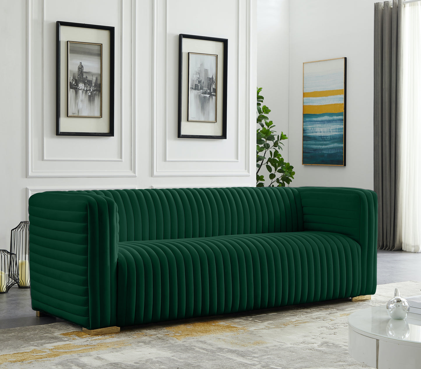 Ravish Velvet Sofa SKU: 640Pink-S