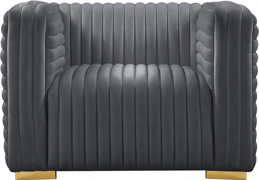 Ravish Velvet Chair SKU: 640Grey-C