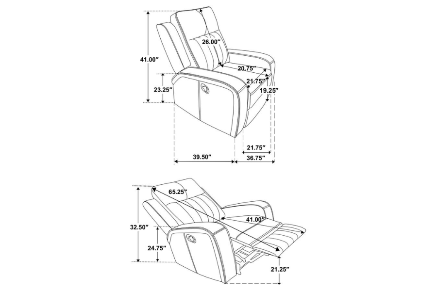 Conjunto de sofá reclinable tapizado de 3 piezas Raelynn gris 603191-S3