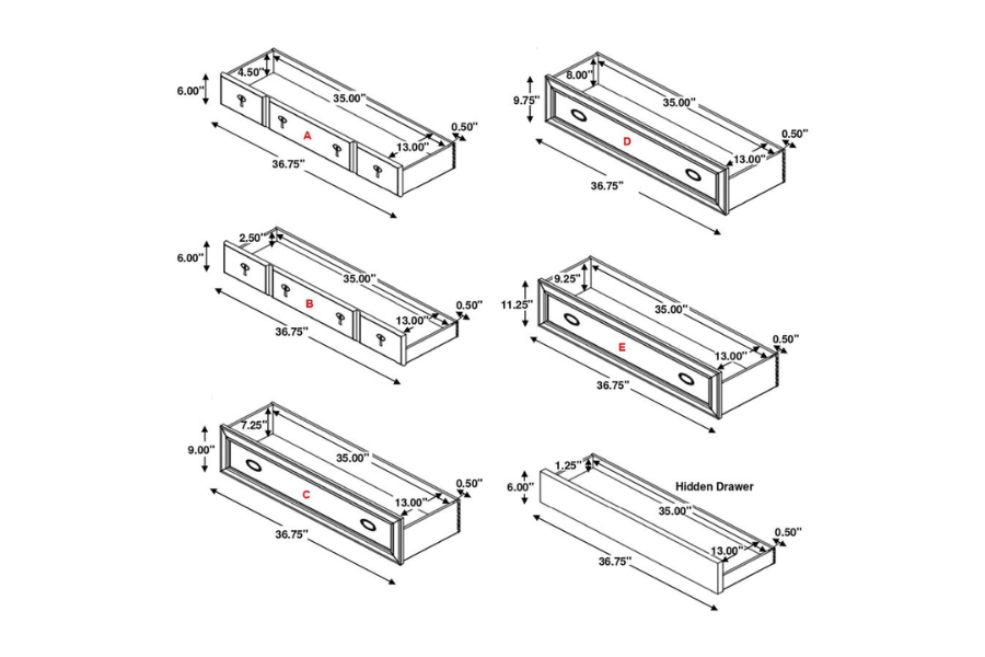 Juego de dormitorio de 5 piezas Alderwood Eastern King en gris francés 223121KE-S5