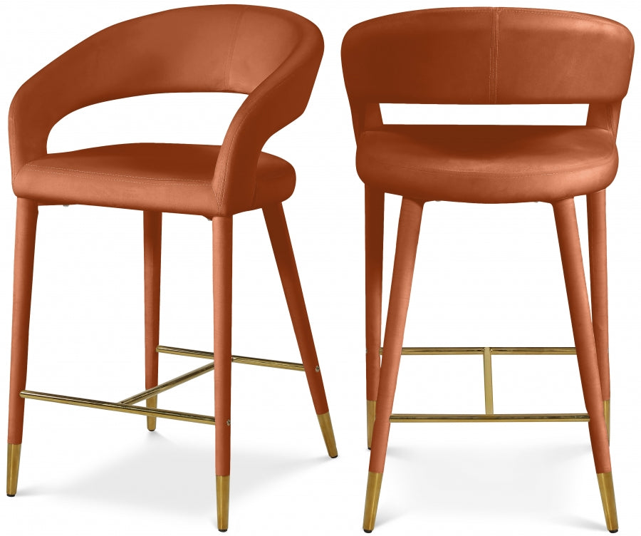 Destiny Velvet Stool SKU: 540Cognac-C