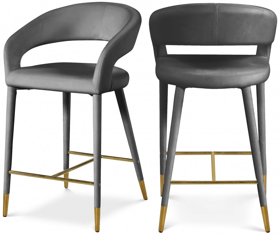 Destiny Velvet Stool SKU: 540Cognac-C
