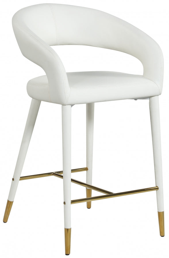 Destiny Faux Leather Stool SKU: 541White-C