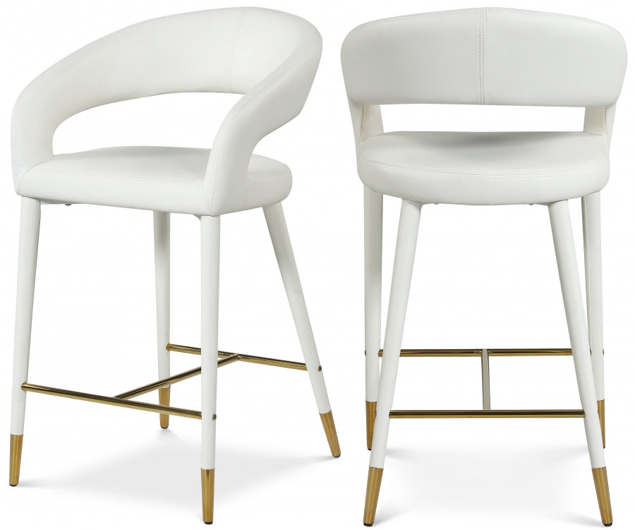 Destiny Faux Leather Stool SKU: 541White-C