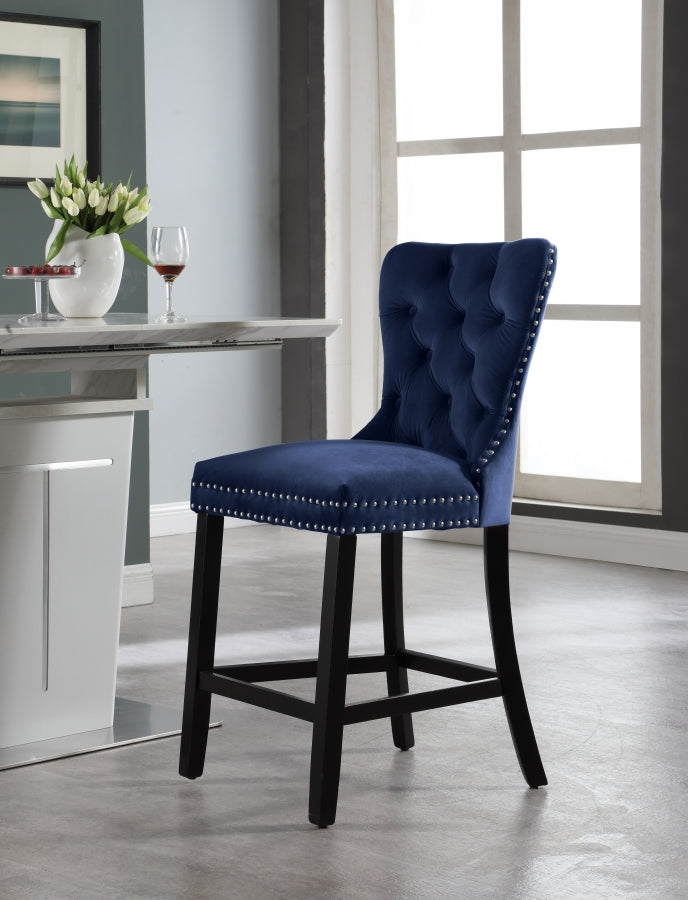 Nikki Velvet Counter Stool SKU: 741Navy-C