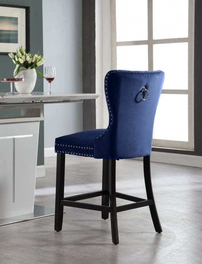 Nikki Velvet Counter Stool SKU: 741Navy-C