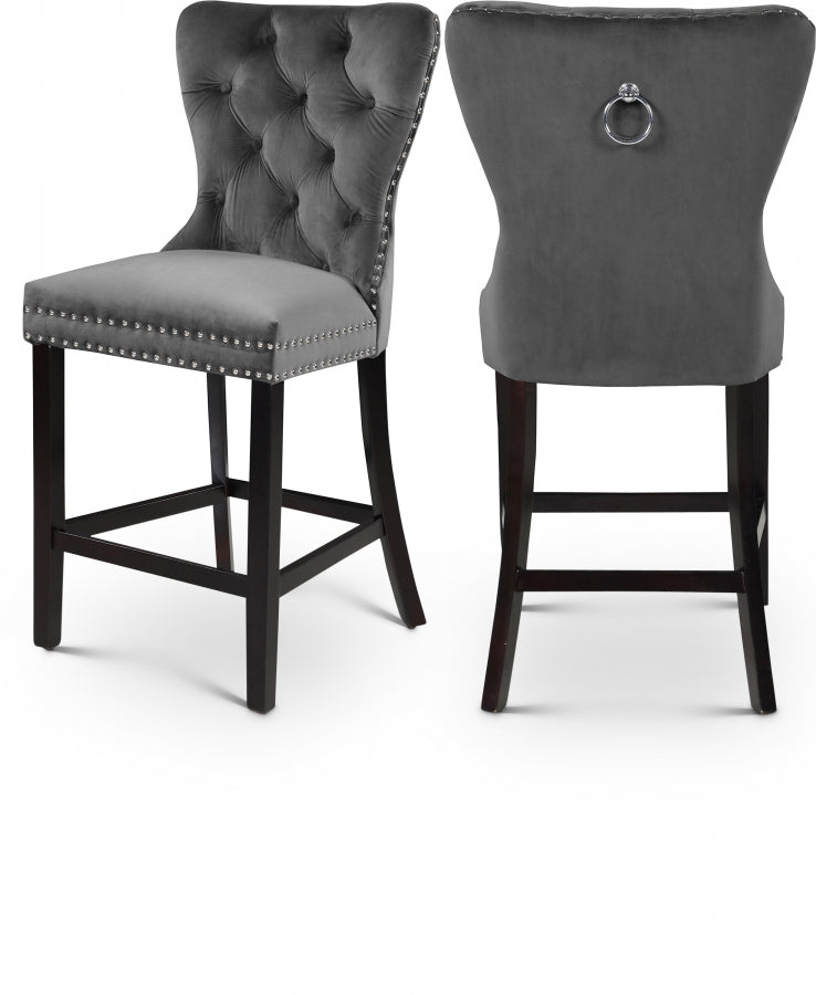 Nikki Velvet Counter Stool SKU: 741Navy-C