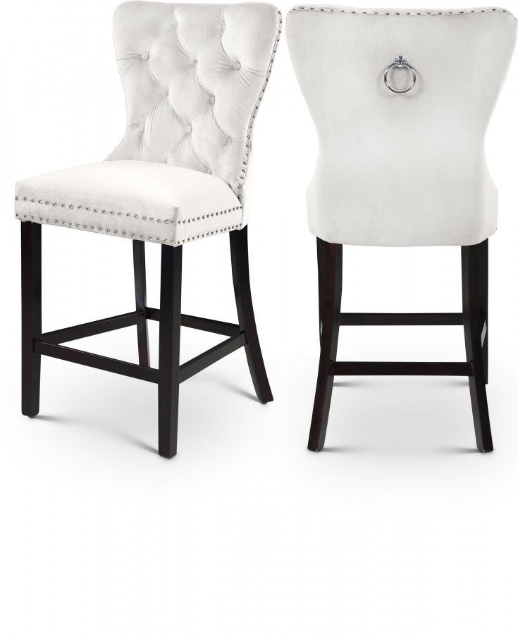 Nikki Velvet Counter Stool SKU: 741Navy-C