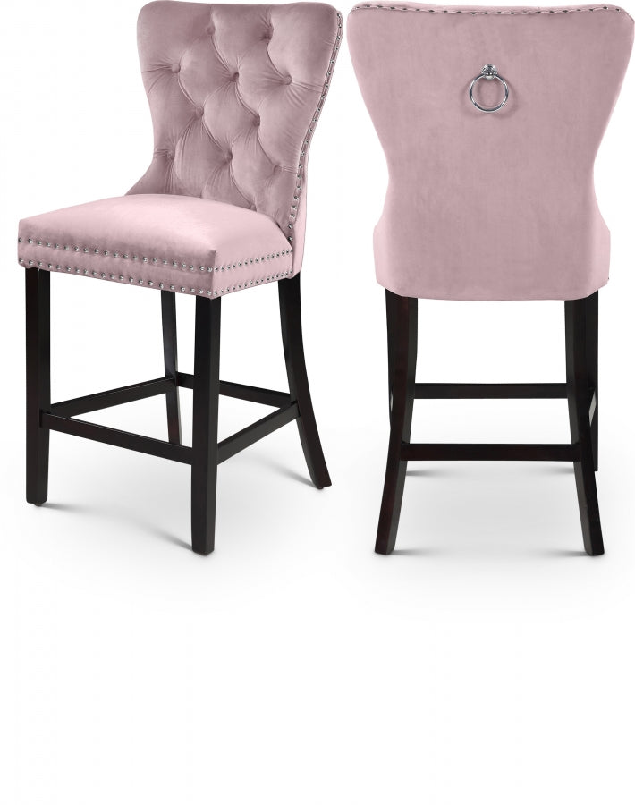 Nikki Velvet Counter Stool SKU: 741Navy-C
