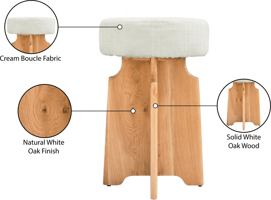 Jasper Boucle Fabric Counter Stool SKU: 837Cream-C