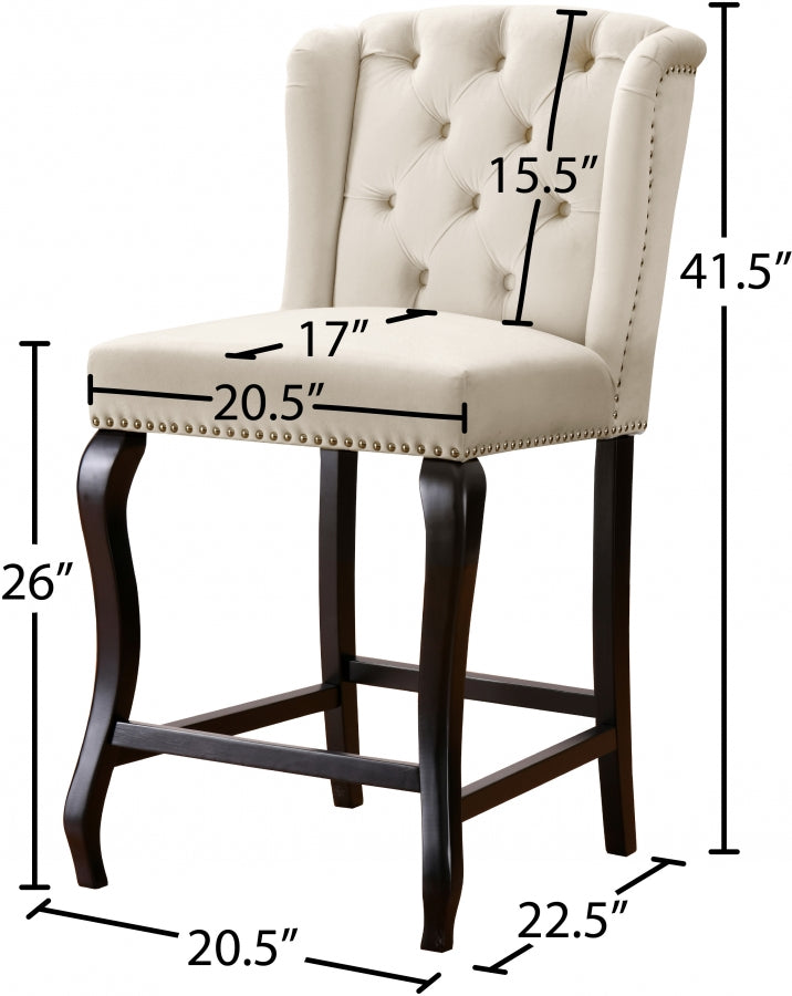 Suri Velvet Counter Stool SKU: 773Cream-C