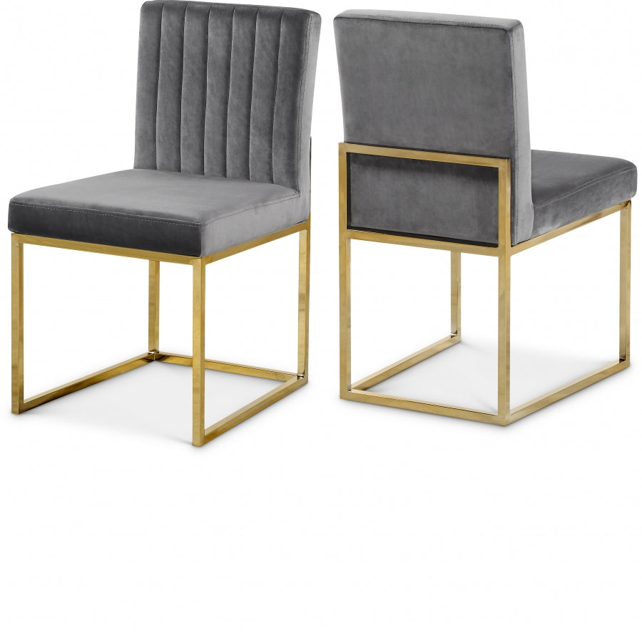 Giselle Velvet Dining Chair SKU: 778Pink-C
