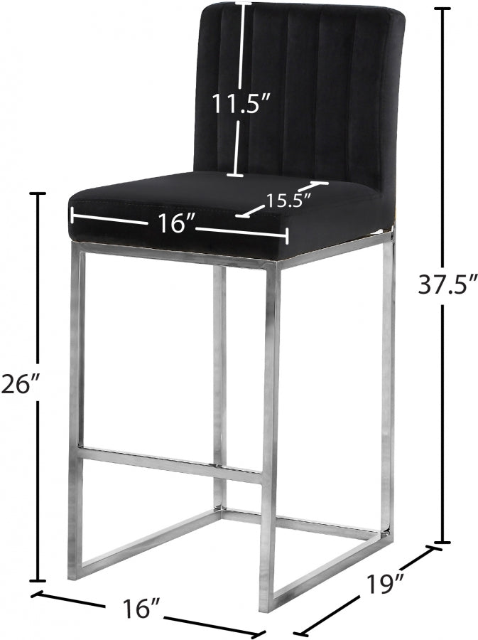 Giselle Velvet Counter Stool SKU: 782Black-C