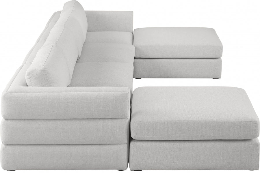 Beckham Linen Textured Modular Sectional SKU: 681Beige-Sec6C