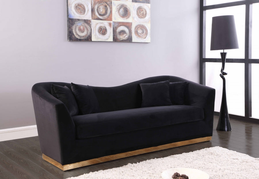 Arabella Velvet Sofa SKU: 617Black-S