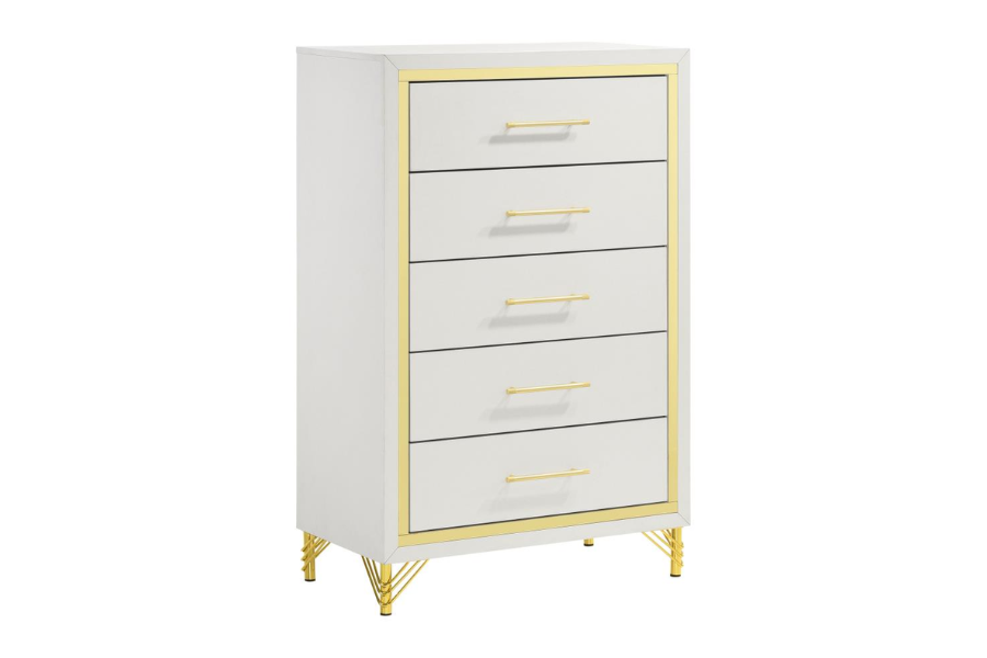 Lucia 5-drawer Bedroom Chest of Drawers White 224735
