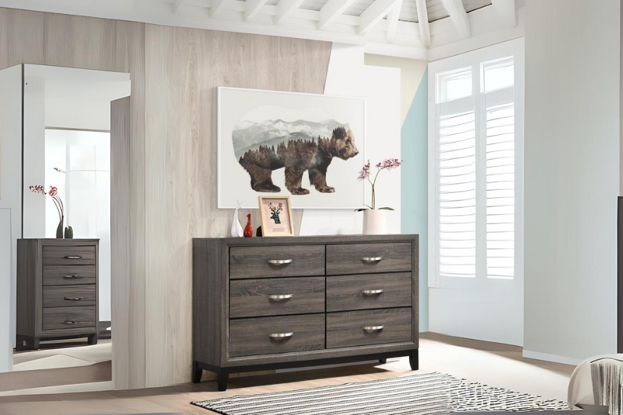Watson 6-drawer Dresser Grey Oak 212423 Watson 6-drawer Dresser Grey Oak 212423