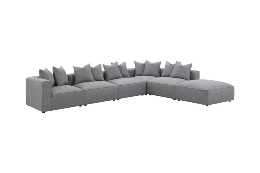 Seccional modular tapizado Jennifer de 6 piezas gris 551594-SET