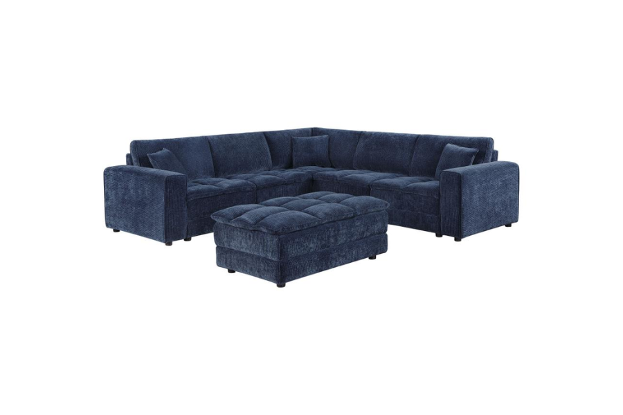 Atlantic 6-piece Upholstered Modular Sectional Sofa Blue 551821-SET Comming Soon