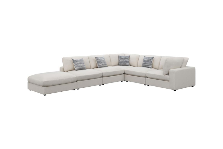 Sofá modular seccional tapizado de 6 piezas Serene Beige 551321-SET
