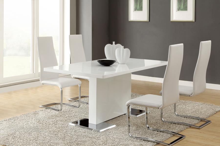 Anges 5-piece Dining Table Set White High Gloss and Grey 102310-S5G