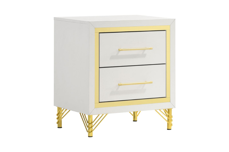 Lucia 2-drawer Nightstand Bedside Table White 224732