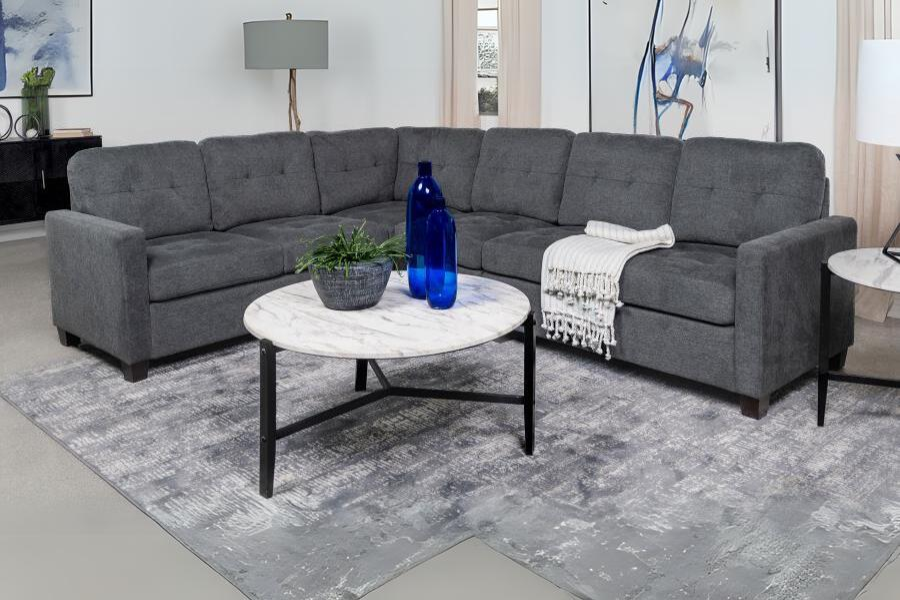 Georgina - Seccional modular tapizado de 4 piezas en gris acero 551701-SET