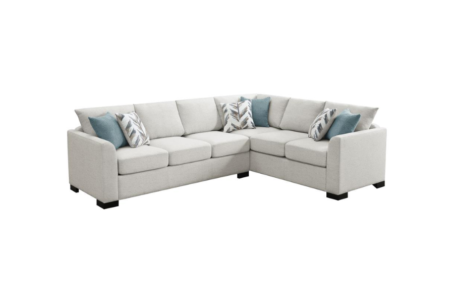 Ashford Chenille Upholstered Sleeper Sectional Sofa Greige 500818