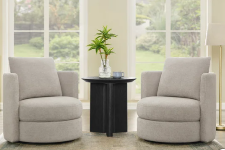 Thomasville Davos Swivel Chairs, 2-pack Floor Model
