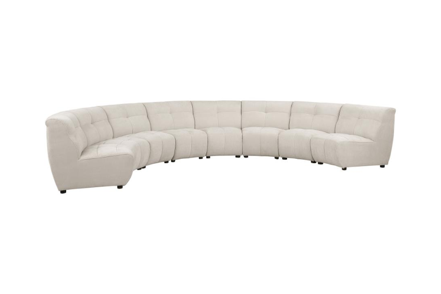 Sofá modular seccional tapizado Charlotte de 8 piezas en color marfil 551300