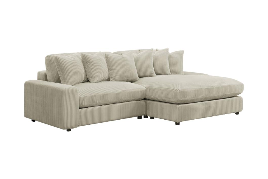 Sofá chaise longue reversible tapizado Blaine en color arena 509899