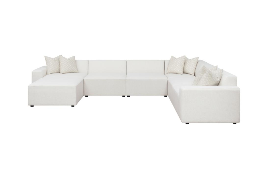 Sofá modular seccional tapizado Freddie de 7 piezas color perla