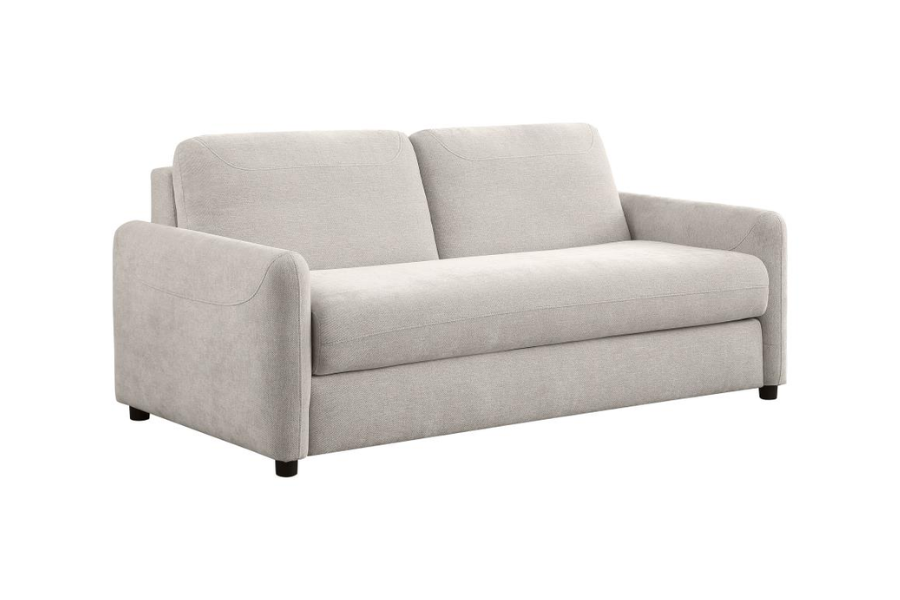 Sofá cama tapizado Rylie con colchón tamaño queen beige 360027