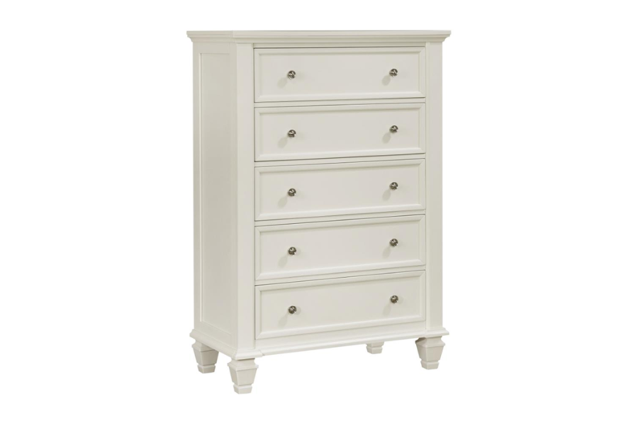 Sandy Beach 5-drawer Bedroom Chest Cream White 201305