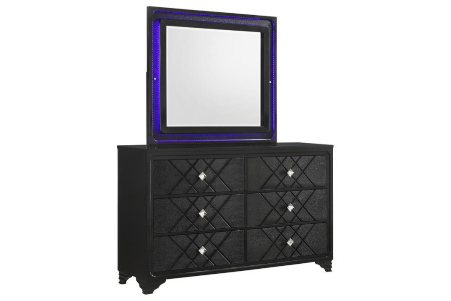 Cómoda Penélope de 6 cajones con espejo Midnight Star 223573M