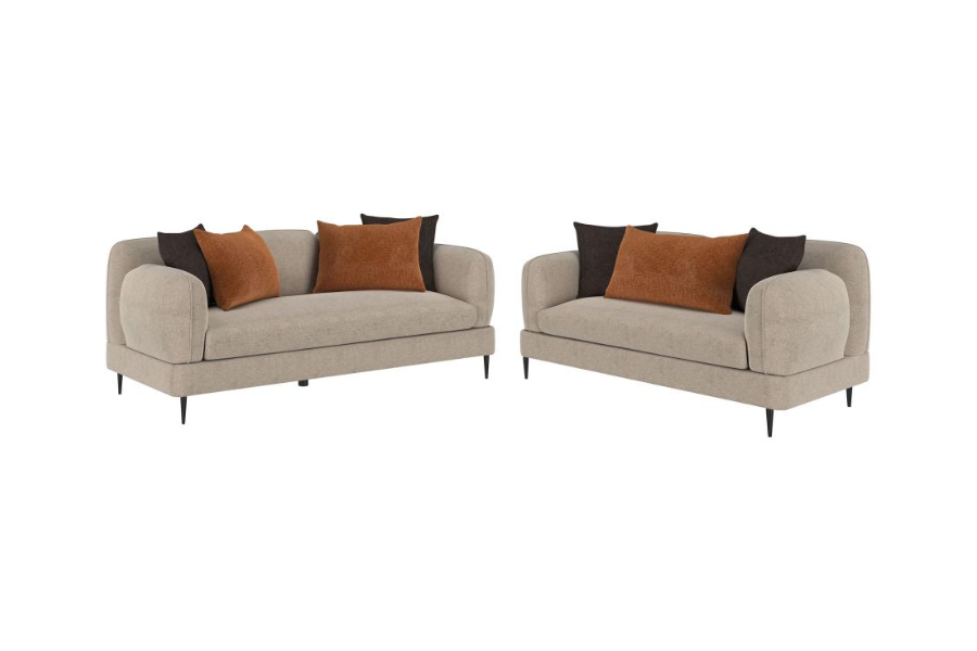 Jade 2-piece Chenille Upholstered Sofa Set Latte 509411-S2 Comming Soon