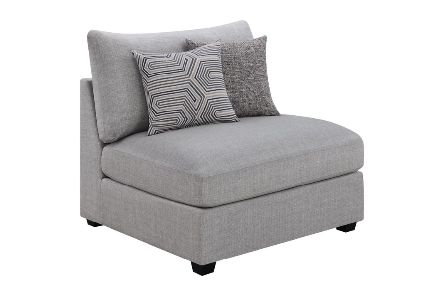 Silla tapizada sin brazos Cambria gris 551511