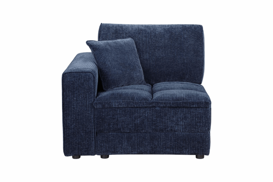Atlantic Corduroy Upholstered LAF Arm Chair Blue 551824LAF