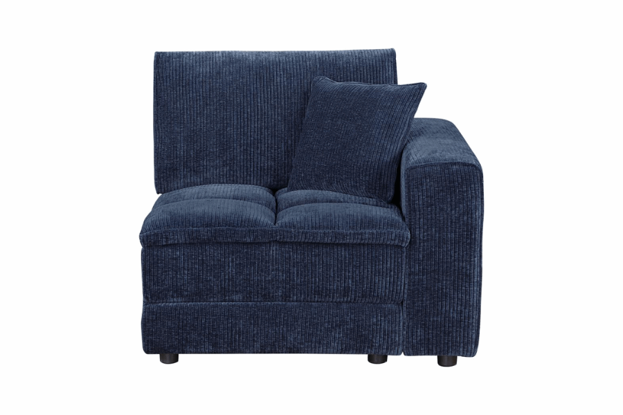 Atlantic Corduroy Upholstered RAF Arm Chair Blue 551824RAF